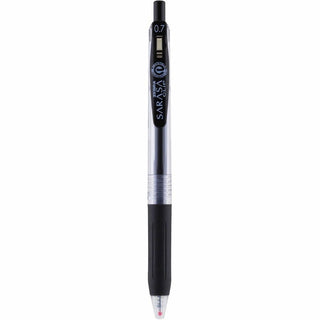 Sarasa Clip Gel Pen, Retractable, Medium 0.7 mm, Black Ink, Clear/Black Barrel, 12/Pack