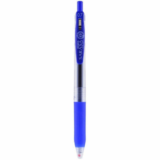 Sarasa Clip Gel Pen, Retractable, Medium 0.7 mm, Blue Ink, Clear/Blue Barrel, 12/Pack