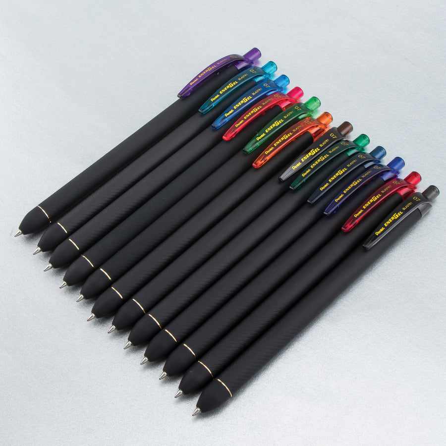 energel-kuro-liquid-gel-retractable-pens-07-mm-pen-point-size-retractable-assorted-liquid-gel-ink-ink-rubberized-barrel-12-pack_penbl437r1bp12m - 2