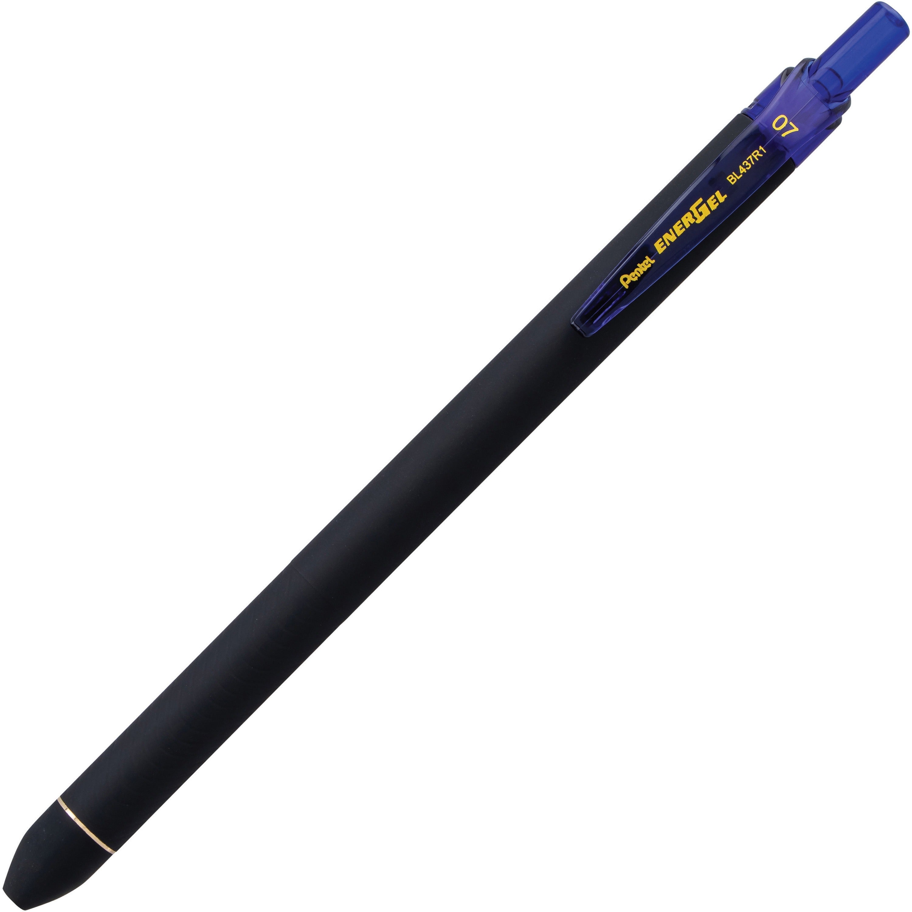 energel-07mm-retractable-pens-07-mm-pen-point-size-retractable-blue-liquid-gel-ink-ink-rubberized-barrel-1-dozen_penbl437r1c - 1