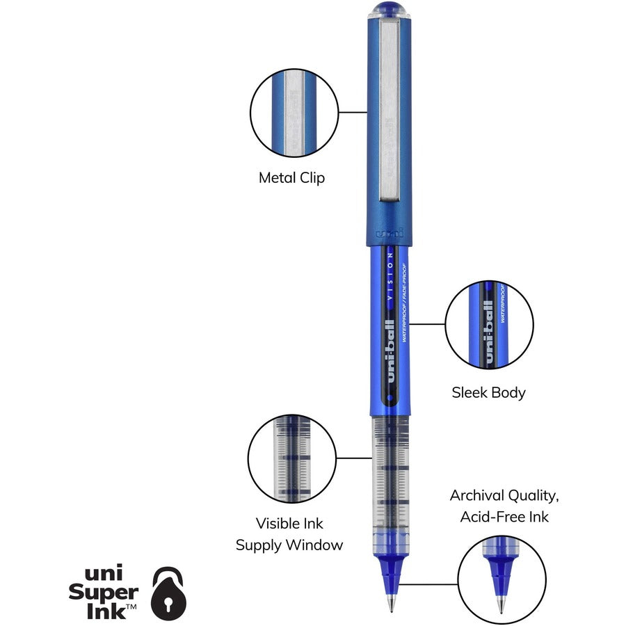 uniball-vision-rollerball-pen-ultra-micro-pen-point-038-mm-pen-point-size-blue-1-box_ubc70132 - 3
