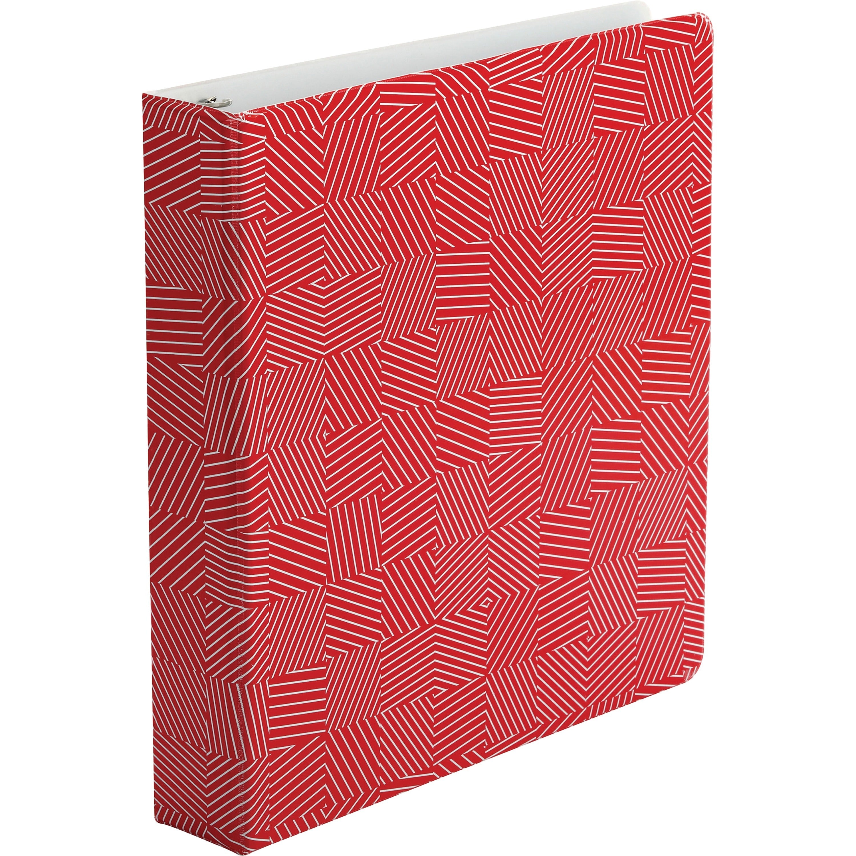 Oxford 1-1/2" Back-mounted Round Ring Binder - 1 1/2" Binder Capacity - 350 Sheet Capacity - Round Ring Fastener(s) - 2 Internal Pocket(s) - Red - 1 Each