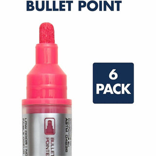 Quartet Glass Board Bullet Tip Neon Markers - Bullet Marker Point Style - Assorted Neon - 6 / Pack