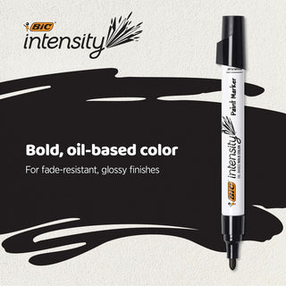 BIC Intensity Paint Marker - Bullet Marker Point Style - Yellow Oil Based Ink - 12 Pack