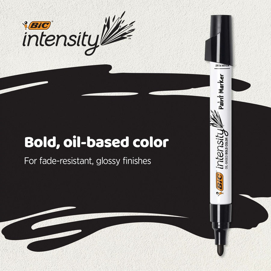 BIC Intensity Paint Marker - Bullet Marker Point Style - Yellow Oil Based Ink - 12 Pack
