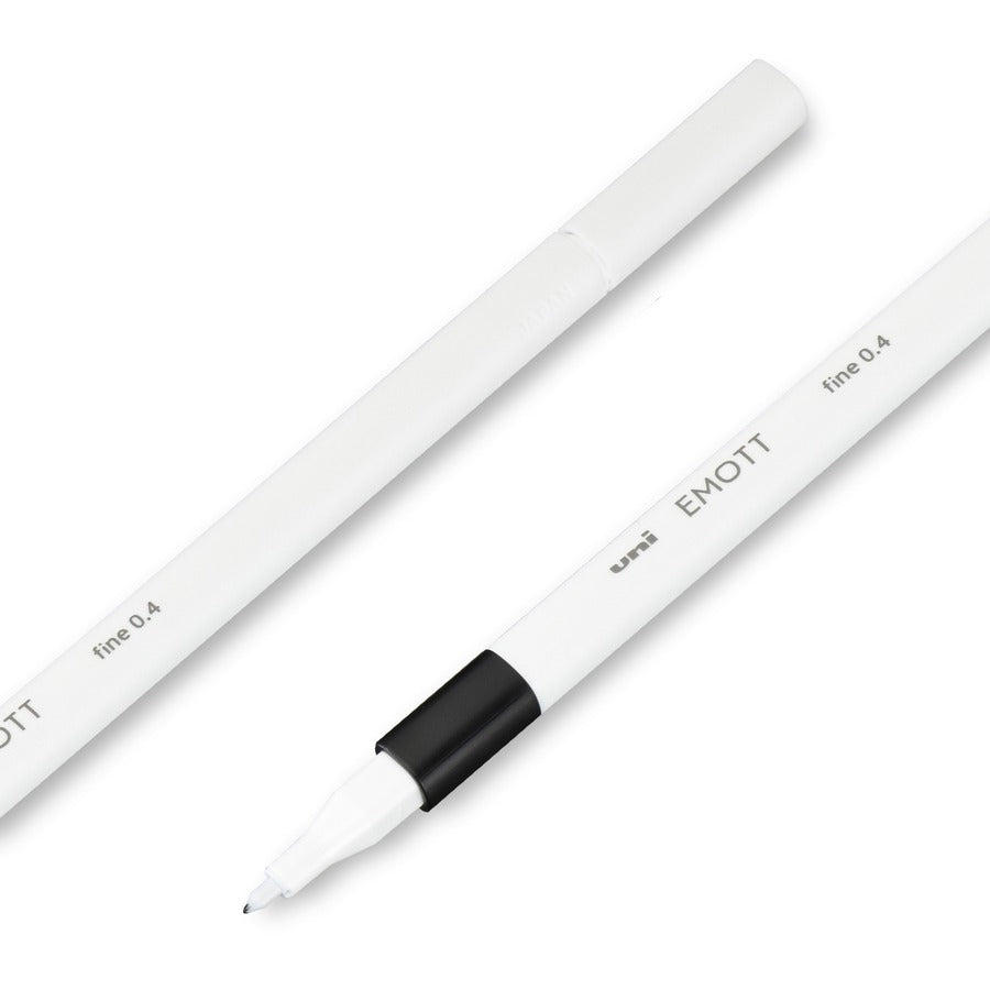 EMOTT Porous Point Pen, Stick, Fine 0.4 mm, Assorted Ink Colors, White Barrel, 5/Pack