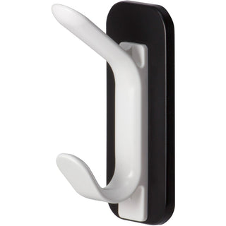 Lorell Magnetic Double Coat Hook - for Coat, Clothes - Plastic - White - 1 Each