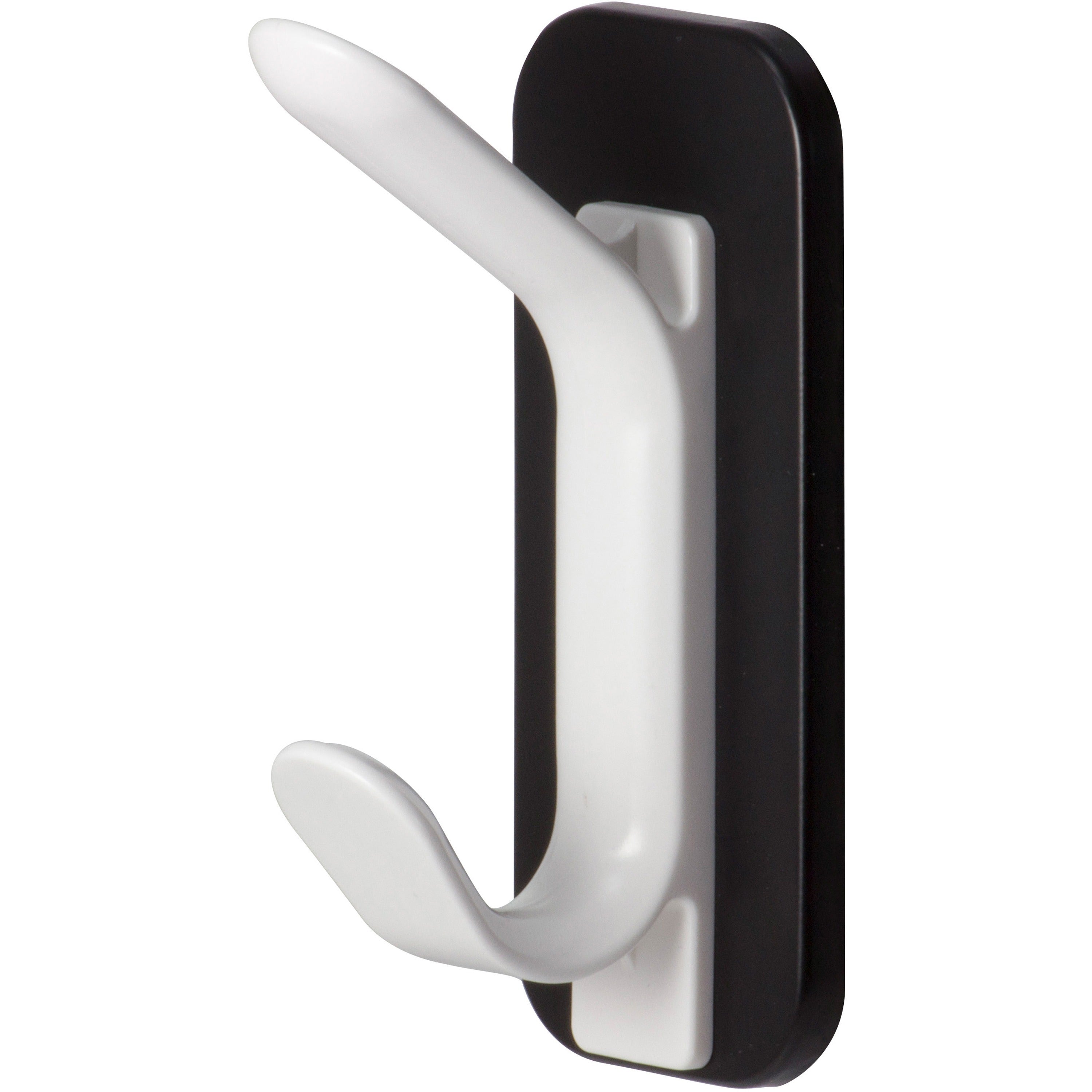 lorell-magnetic-double-coat-hook-for-coat-clothes-plastic-white-1-each_llr02872 - 2