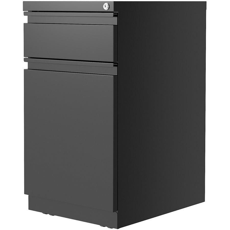 Lorell Mobile File Cabinet with Backpack Drawer - 15" x 27.8"20" - 2 x Box, File Drawer(s) - Finish: Black