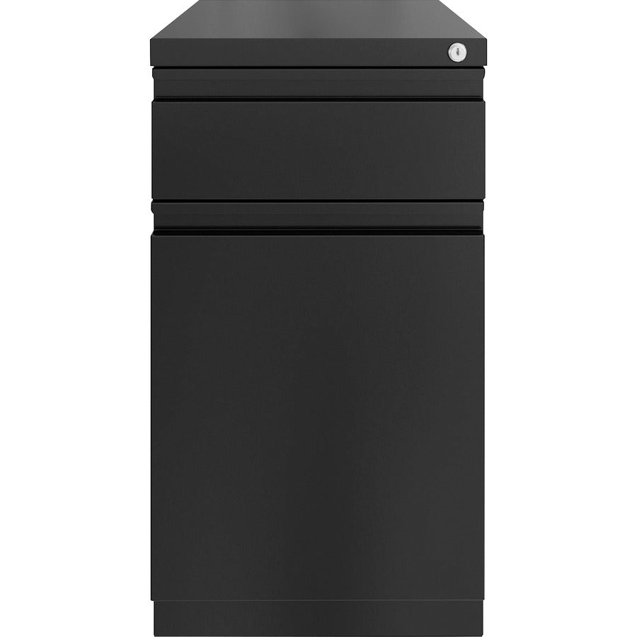 Lorell Mobile File Cabinet with Backpack Drawer - 15" x 27.8"20" - 2 x Box, File Drawer(s) - Finish: Black