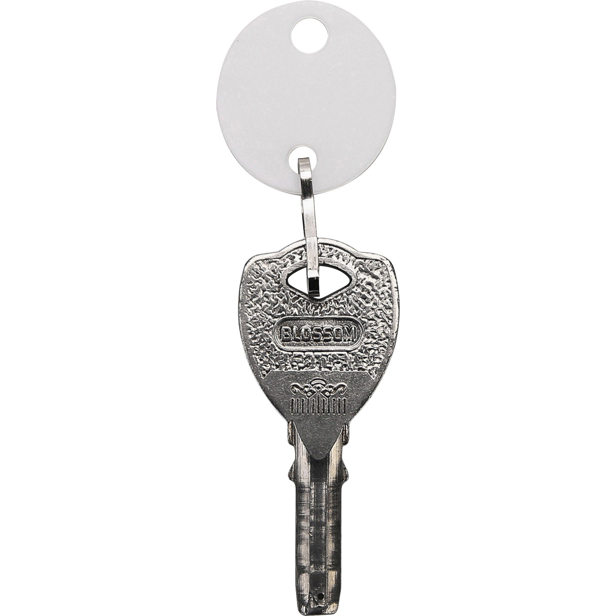 sparco-oval-key-tags-075-length-x-110-width-oval-hook-fastener-20-pack-plastic-white_spr02886 - 1