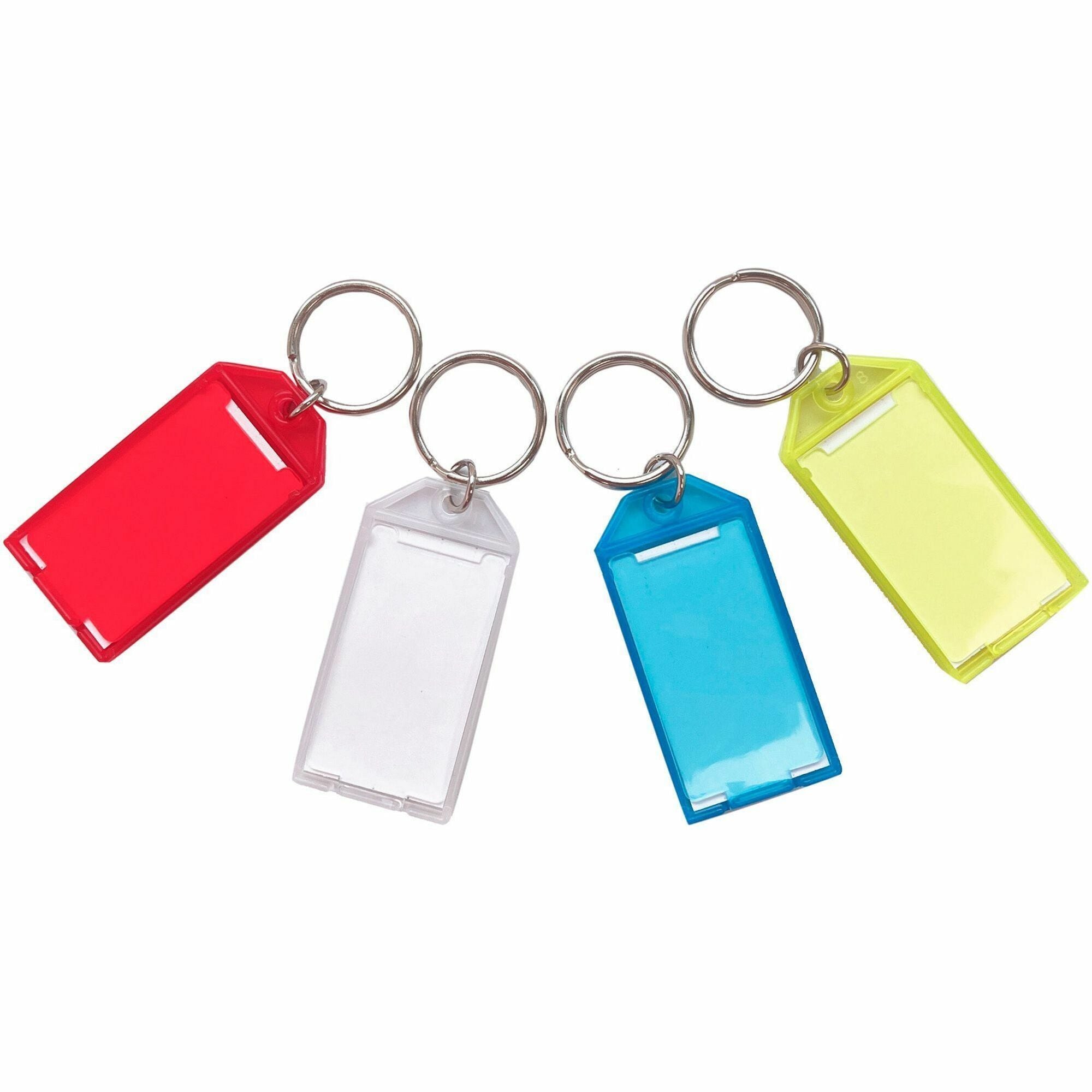 Sparco Replacement Key Tags - 0.25" Length x 0.75" Width - Oval - 4 / Pack - Assorted