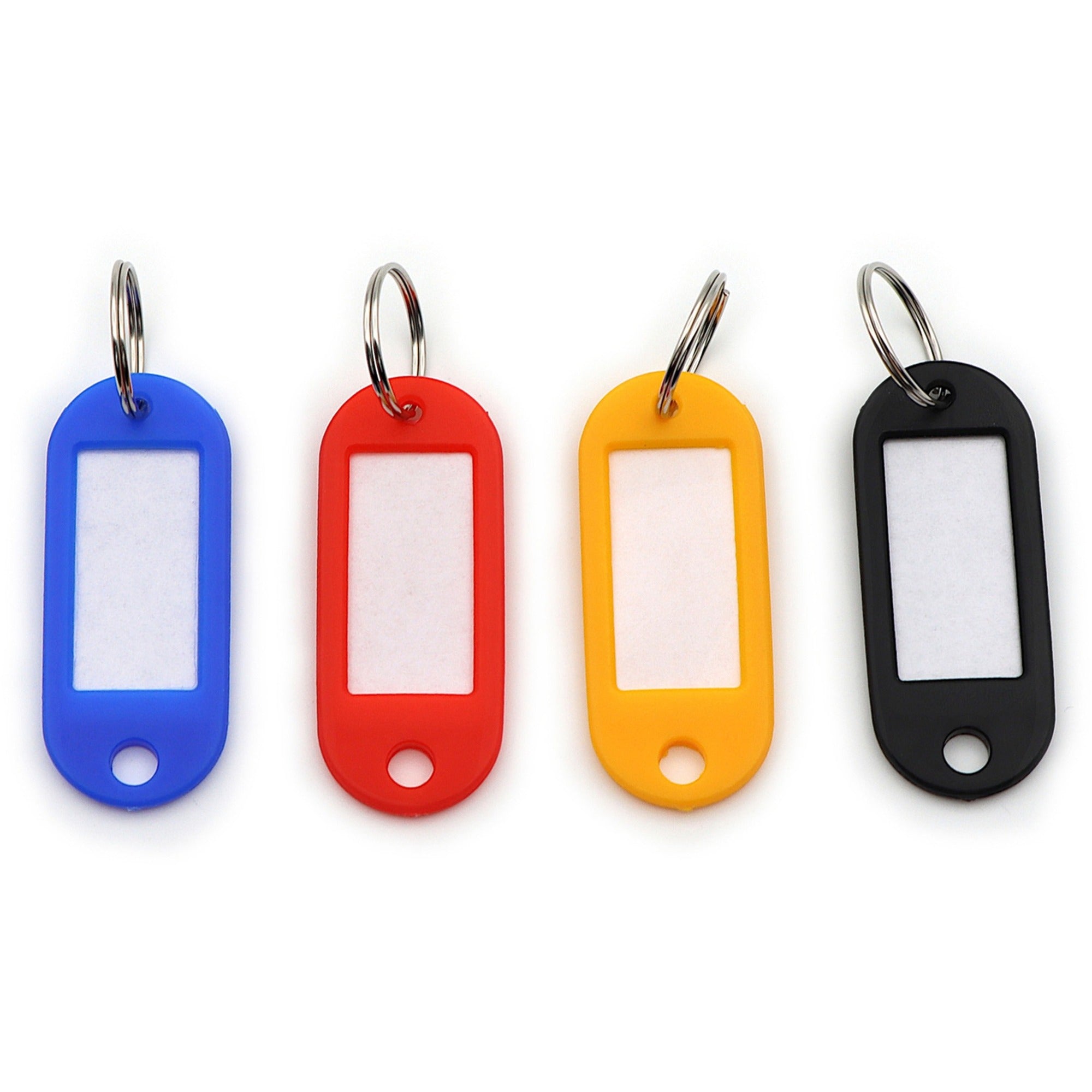 CARL Split Ring Key Tags - 3" Length x 3" Width - Ring Fastener - 20 / Pack - Plastic - Assorted