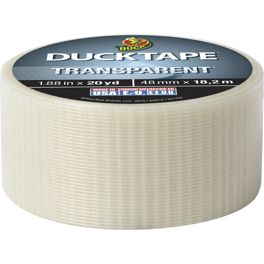 Duck Transparent Duct Tape - 20 yd Length x 1.90" Width - 1 Each - Transparent, Clear