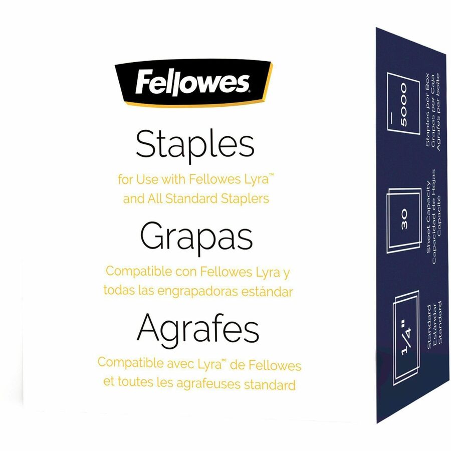 Standard 0.25" Full Strip Staples, 0.25" Leg, 0.5" Crown, Steel, 5,000/Pack