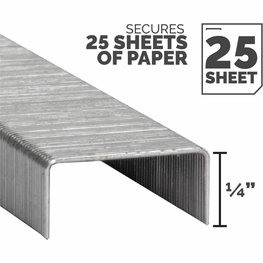 Standard 0.25" Full Strip Staples, 0.25" Leg, 0.5" Crown, Steel, 5,000/Pack