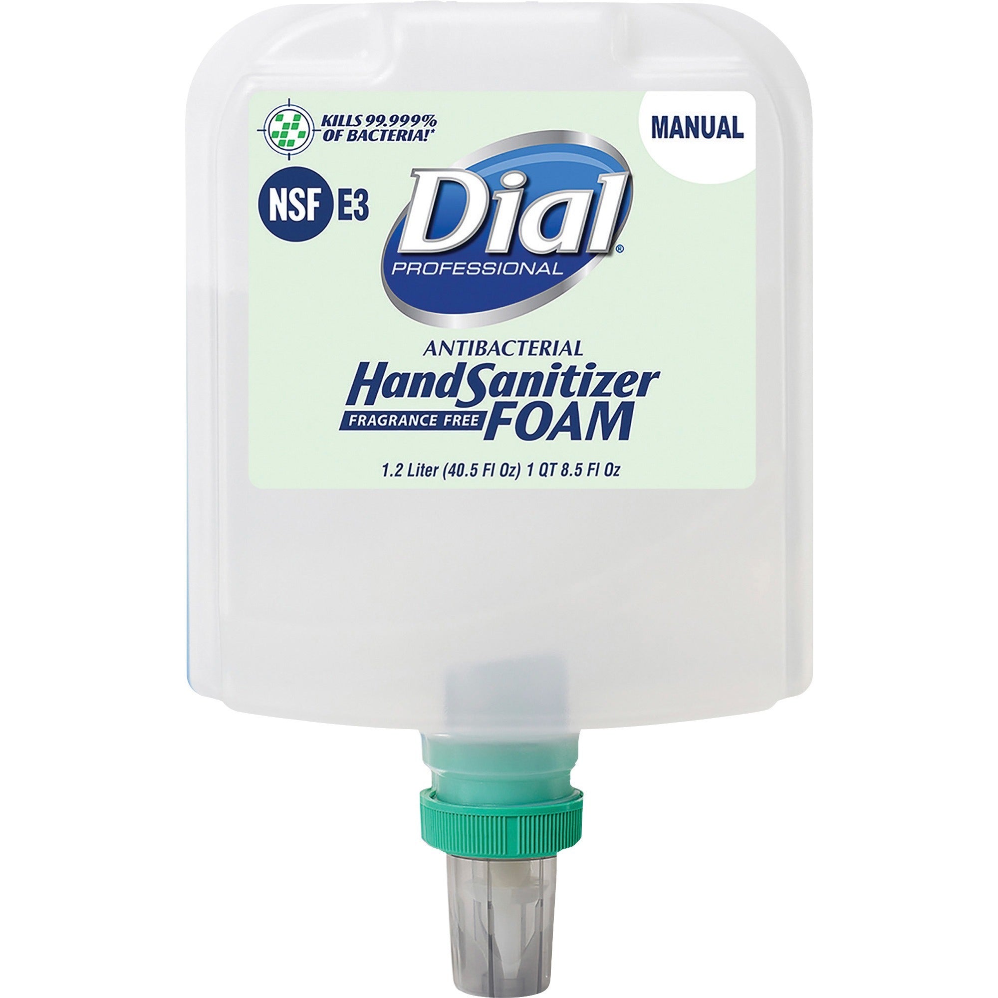 dial-hand-sanitizer-foam-refill-405-fl-oz-11977-ml-kill-germs-healthcare-school-office-restaurant-daycare-clear-fragrance-free-dye-free-1-each_dia19714 - 1