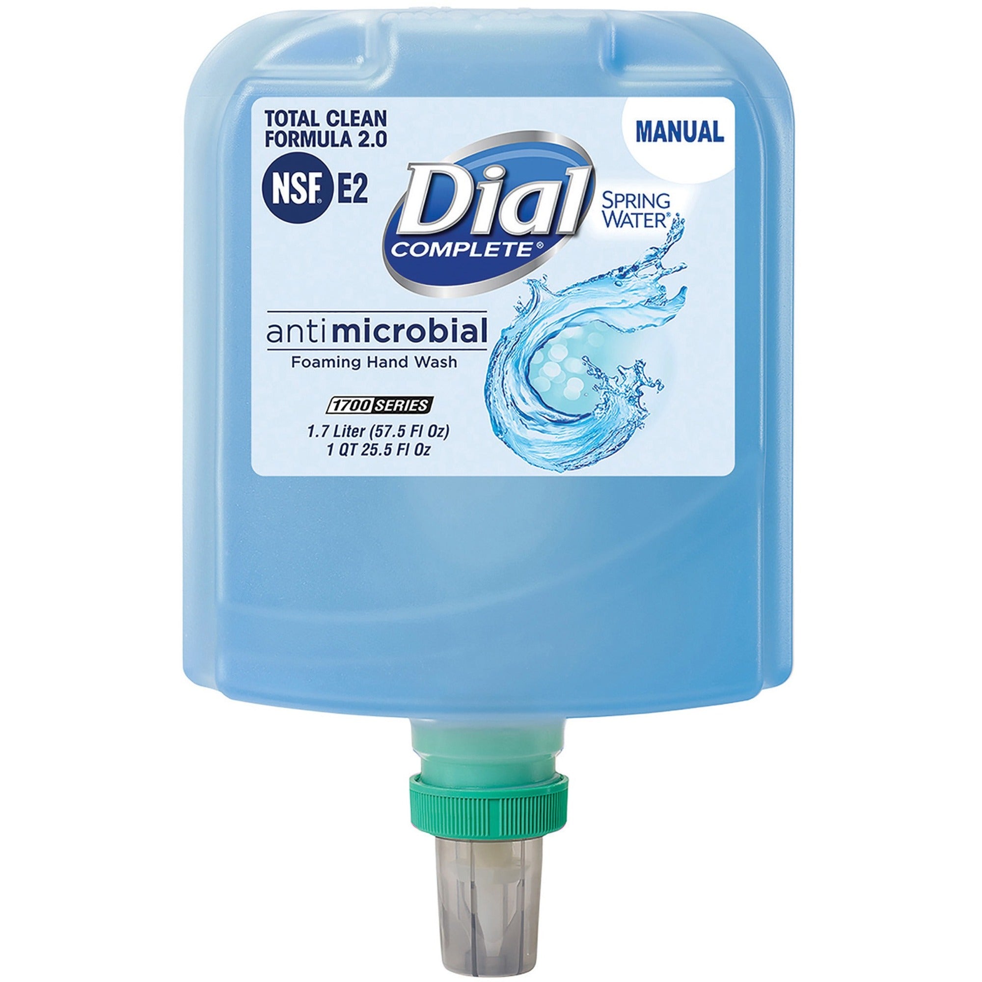 dial-complete-complete-antibacterial-foaming-hand-wash-refill-spring-water-scentfor-575-fl-oz-17005-ml-bacteria-remover-home-healthcare-school-office-restaurant-daycare-moisturizing-antibacterial-blue-non-drying-1-each_dia19690 - 1