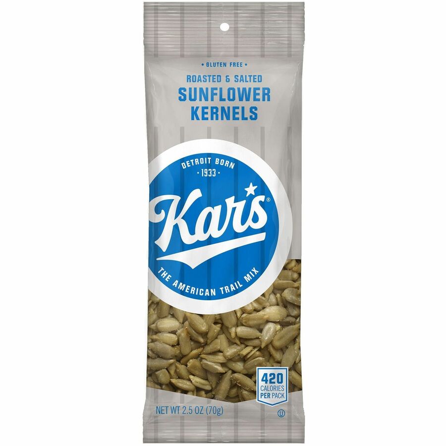 Kar's Roasted & Salted Sunflower Kernels - Gluten-free - Roasted & Salted - 2.50 oz - 12 / Box
