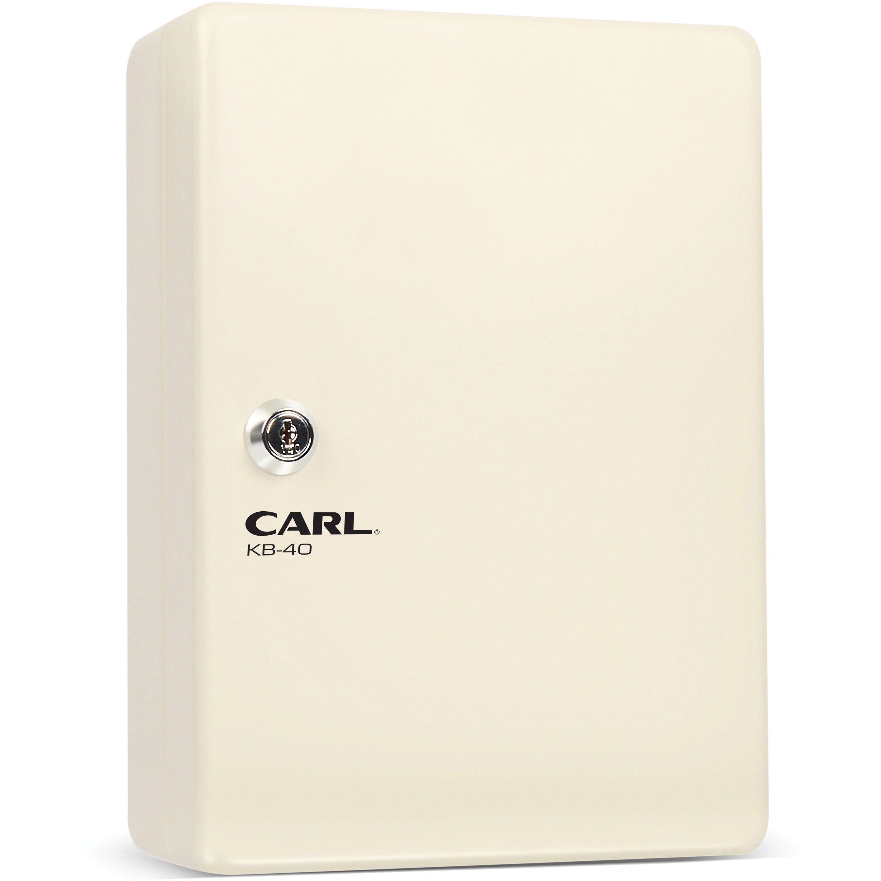 CARL Steel Security Key Cabinet - 10.3" x 7" x 3.5" - Lockable, Wall Mountable - Ivory - Steel