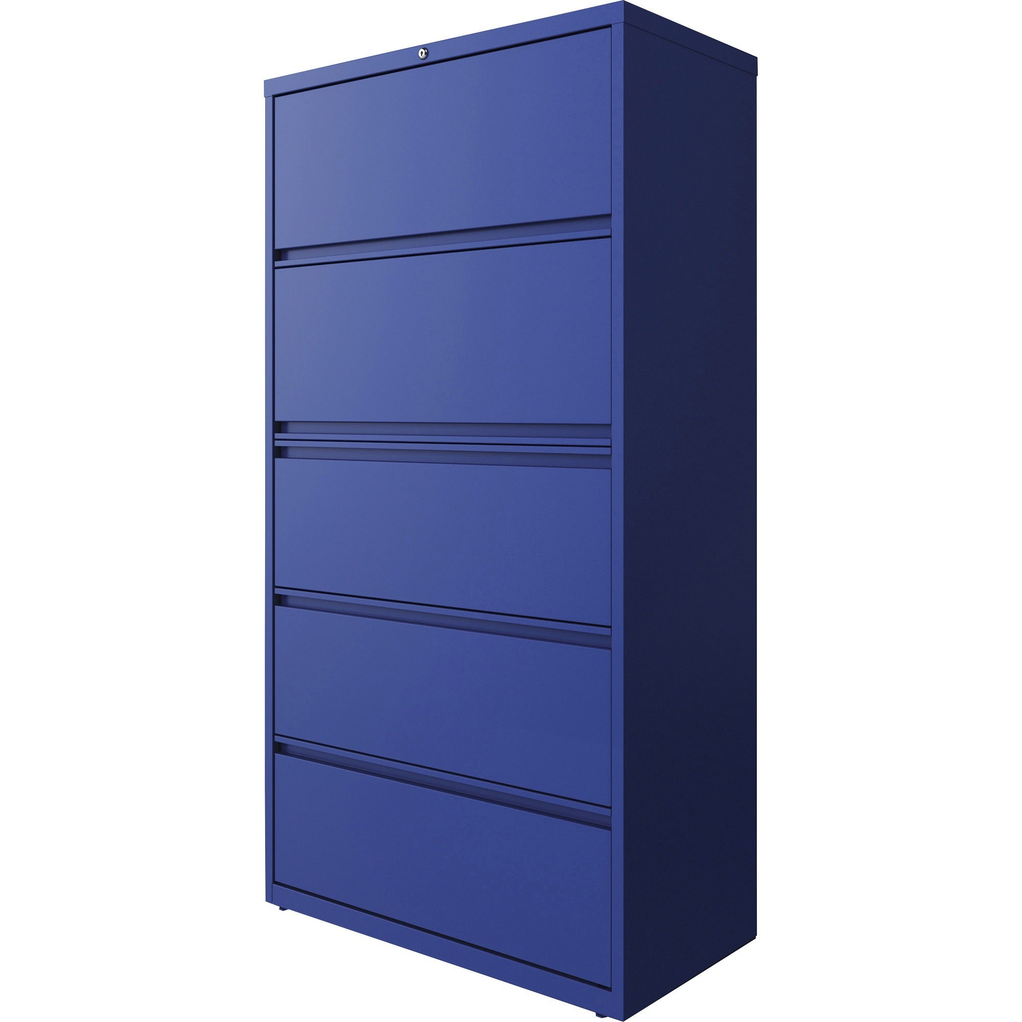 lorell-fortress-series-lateral-file-w-roll-out-posting-shelf-36-x-188-x-678-5-x-drawers-for-file-letter-legal-a4-lateral-hanging-rail-label-holder-durable-nonporous-surface-removable-lock-locking-bar-pull-out-drawer-ball-bea_llr03122 - 3