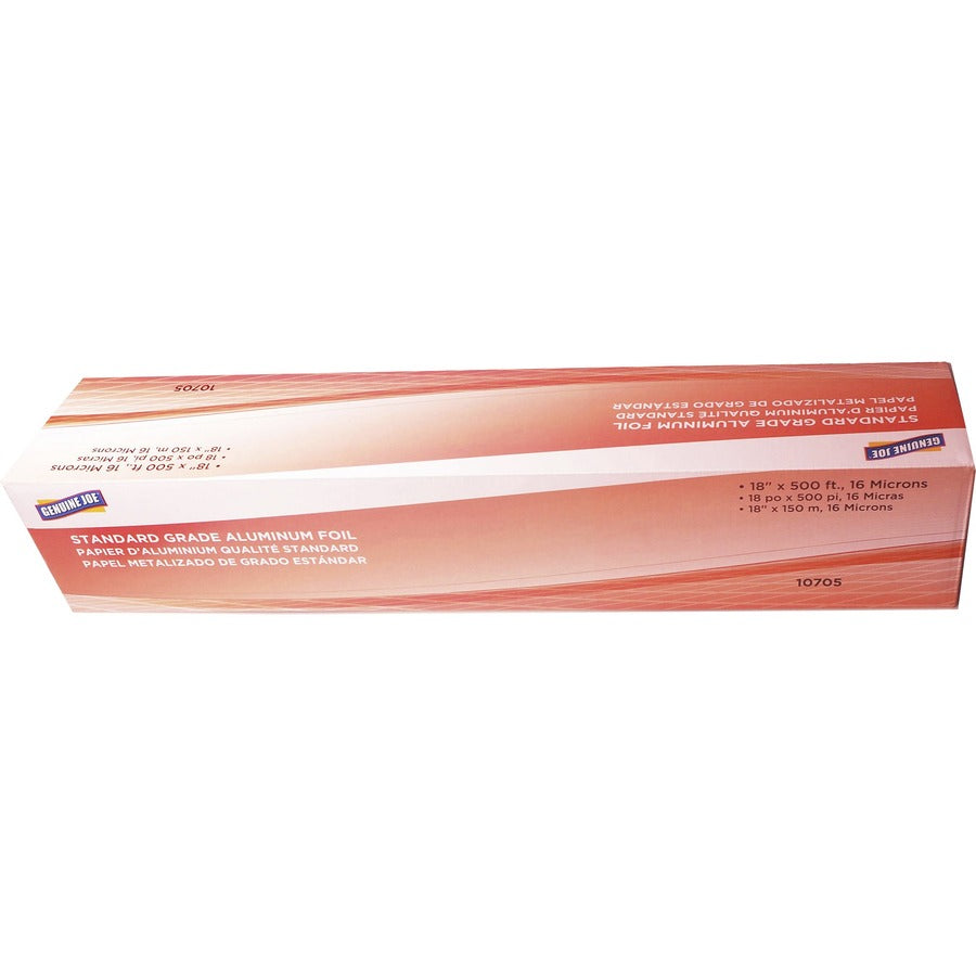 genuine-joe-standard-grade-aluminum-foil-18-width-x-500-ft-length-pliable-disposable-aluminum-foil-silver-1each_gjo10705 - 3