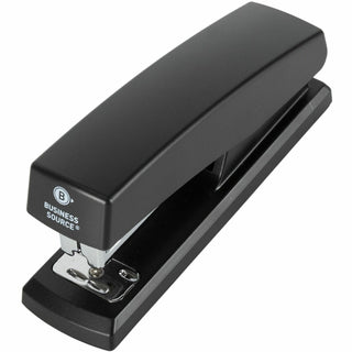 Business Source Half-strip Stapler - 20 Sheets Capacity - 105 Staple Capacity - Half Strip - 1 Each - Black