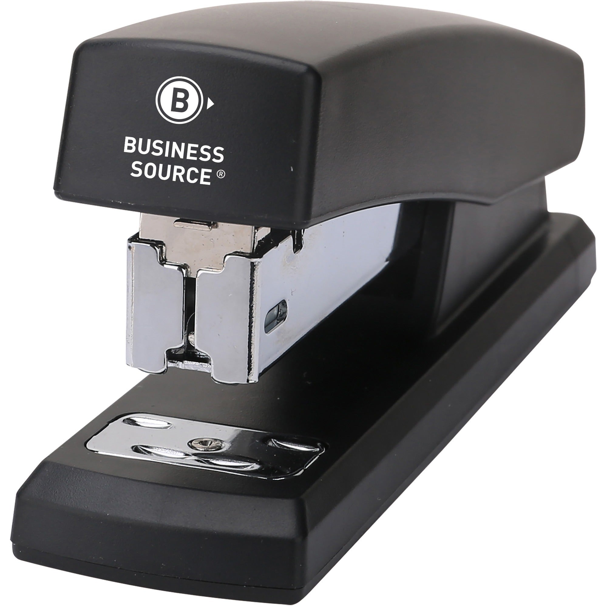 business-source-half-strip-stapler-20-sheets-capacity-105-staple-capacity-half-strip-1-each-black_bsn03197 - 2