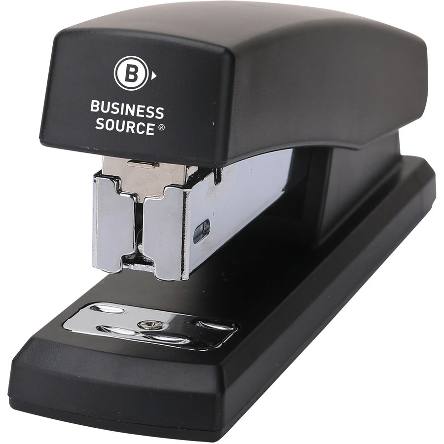 Business Source Half-strip Stapler - 20 Sheets Capacity - 105 Staple Capacity - Half Strip - 1 Each - Black