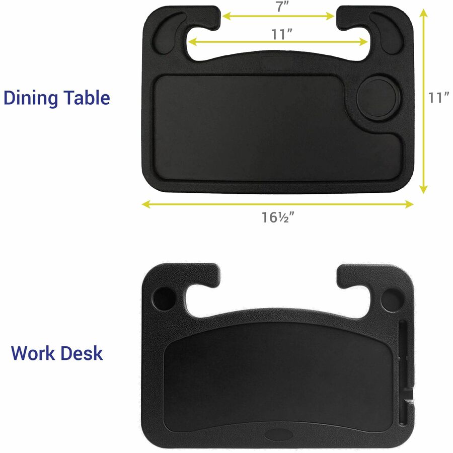 DAC Steering Wheel Desk - 0.9" Height x 11" Width16.5" Length - Black - 1 Each