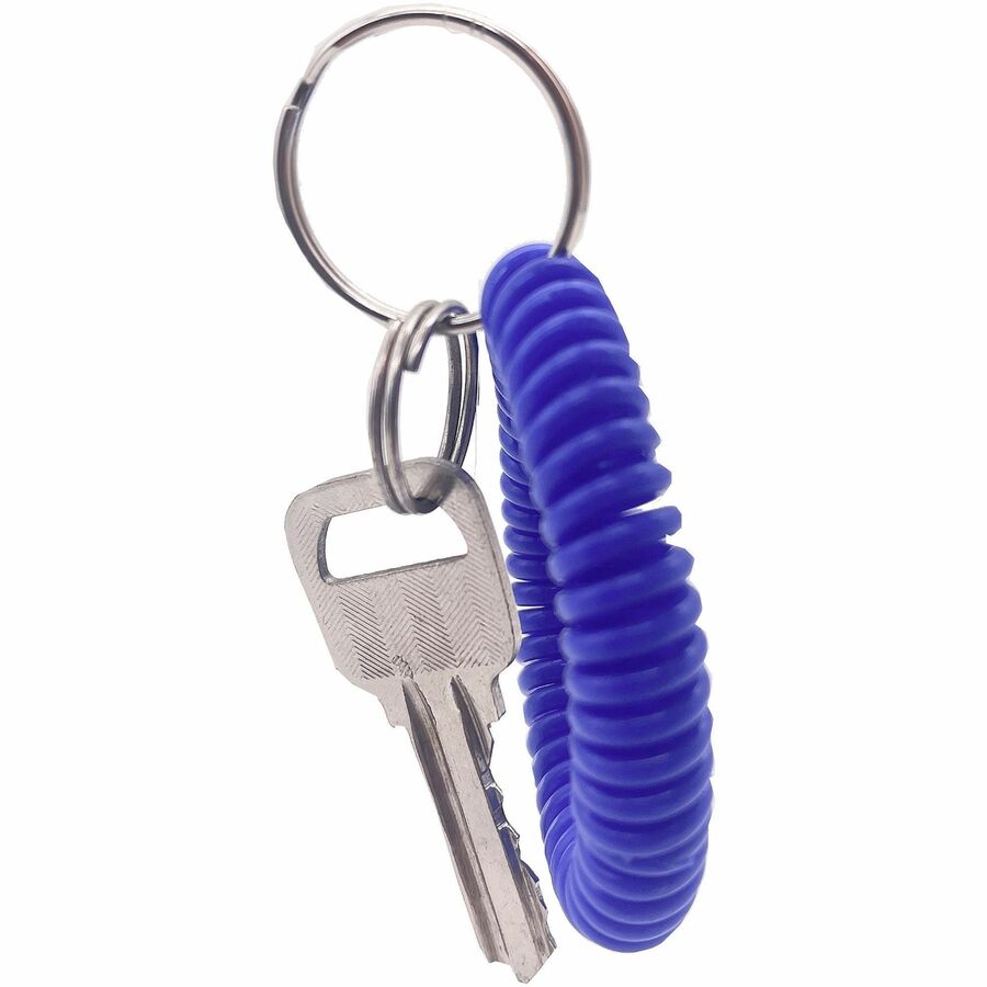 Sparco Split Ring Wrist Coil Key Holders - 2.1" x 2.1" x 2.4" - 10 / Pack - Assorted