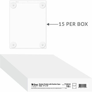C-Line Heavyweight Display Pocket - 15 / Box - 9" Width x 12" Height - Heavyweight, Strong, Top Loading, Suction Cup - Clear