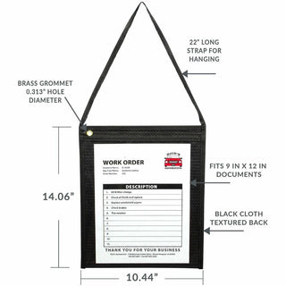 C-Line Fabric Hanging Strap Shop Ticket Holders - 12" x 9" x - Fabric - 15 / Box - Clear