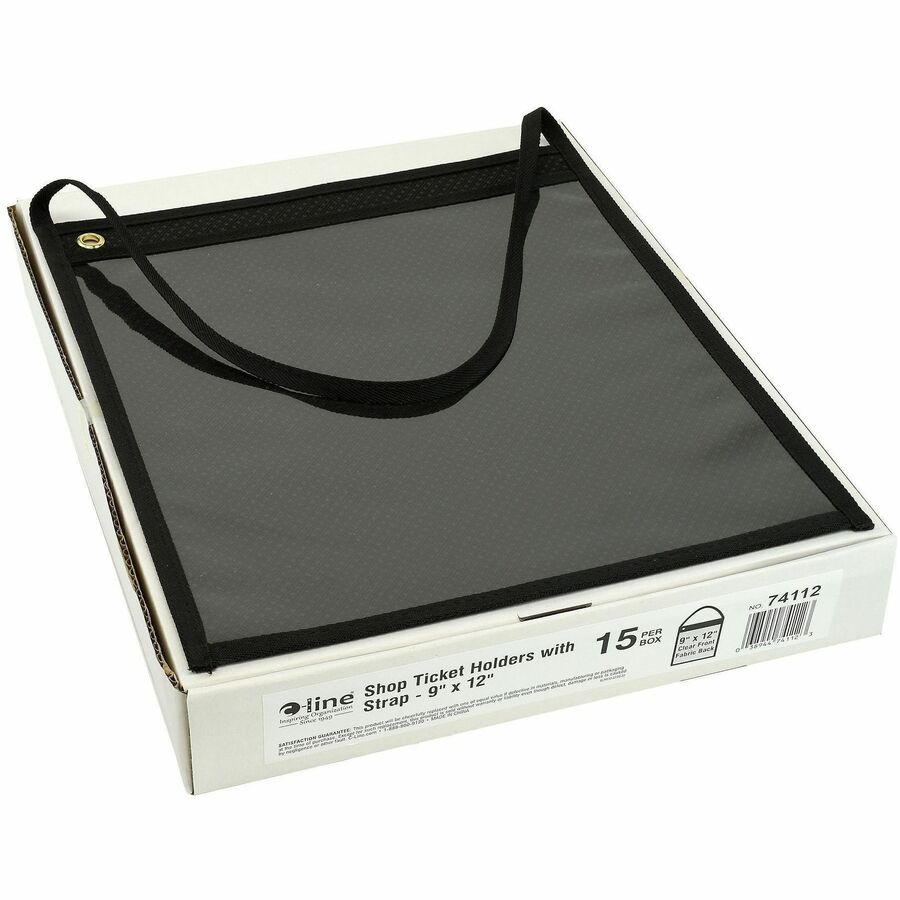 C-Line Fabric Hanging Strap Shop Ticket Holders - 12" x 9" x - Fabric - 15 / Box - Clear