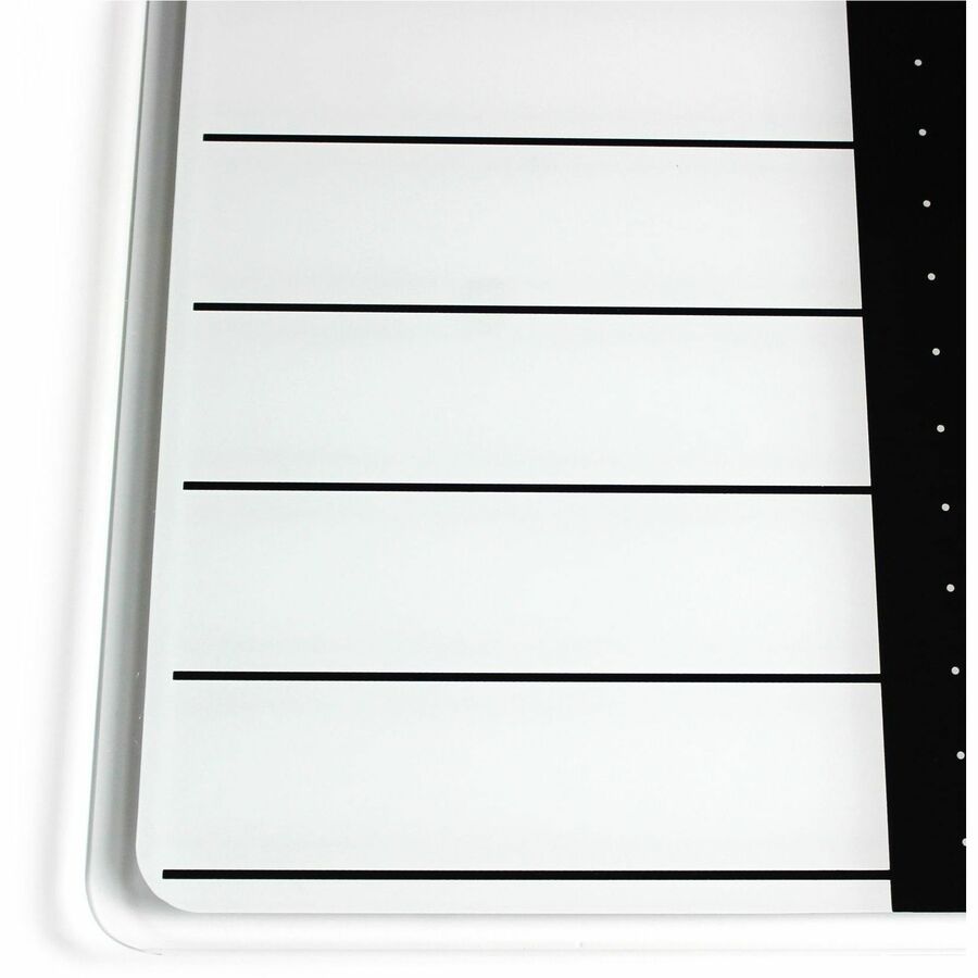 Viztex Glacier White & Black Plan & Grid Glass Dry Erase Board - 17" x 23" - 17" (1.4 ft) Width x 23" (1.9 ft) Height - White Tempered Glass Surface - Rectangle - Magnetic - Durable, Smudge Resistant, Magnetic, Frameless, Multi-Grid, Ghost Resis - 4