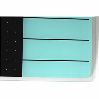 Viztex Glacier Teal & Black Plan & Grid Glass Dry Erase Board - 17" x 23" - 17" (1.4 ft) Width x 23" (1.9 ft) Height - Tempered Glass Surface - Rectangle - Magnetic - Durable, Smudge Resistant, Magnetic, Frameless, Multi-Grid, Rounded Corner, Gh