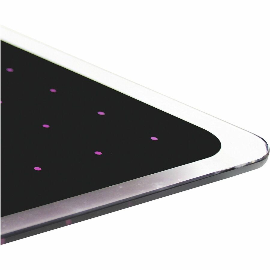 Viztex Glacier Violet & Black Plan & Grid Glass Dry Erase Board - 17" x 23" - 17" (1.4 ft) Width x 23" (1.9 ft) Height - Violet Tempered Glass Surface - Rectangle - Magnetic - Durable, Smudge Resistant, Magnetic, Frameless, Ghost Resistant, Stai