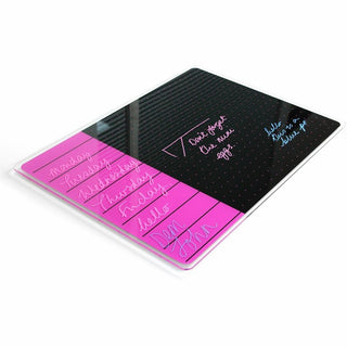 Viztex Glacier Violet & Black Plan & Grid Glass Dry Erase Board - 17" x 23" - 17" (1.4 ft) Width x 23" (1.9 ft) Height - Violet Tempered Glass Surface - Rectangle - Magnetic - Durable, Smudge Resistant, Magnetic, Frameless, Ghost Resistant, Stai