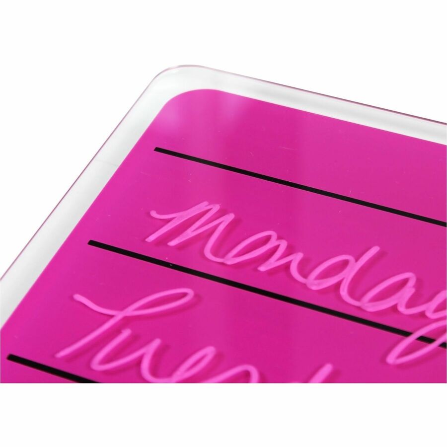Viztex Glacier Violet & Black Plan & Grid Glass Dry Erase Board - 17" x 23" - 17" (1.4 ft) Width x 23" (1.9 ft) Height - Violet Tempered Glass Surface - Rectangle - Magnetic - Durable, Smudge Resistant, Magnetic, Frameless, Ghost Resistant, Stai