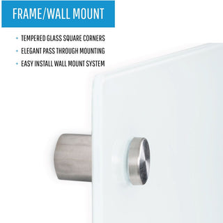 Bi-silque Magnetic Glass Dry Erase Board - 36" (3 ft) Width x 48" (4 ft) Height - White Glass Surface - Rectangle - Horizontal/Vertical - Magnetic - 1 Each