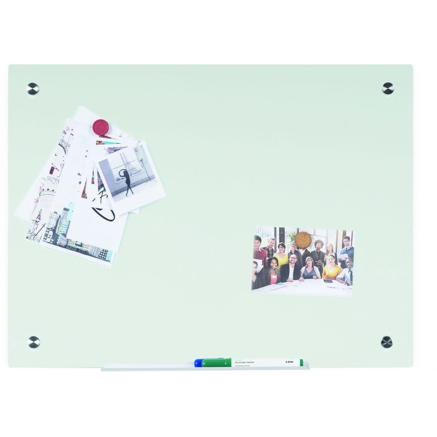 Bi-silque Magnetic Glass Dry Erase Board - 36" (3 ft) Width x 48" (4 ft) Height - White Glass Surface - Rectangle - Horizontal/Vertical - Magnetic - 1 Each