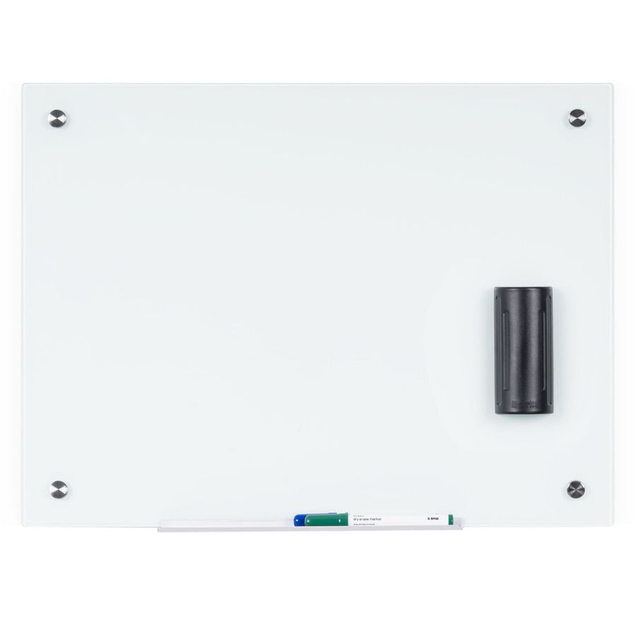 Bi-silque Magnetic Glass Dry Erase Board - 48" (4 ft) Width x 72" (6 ft) Height - White Glass Surface - Rectangle - Horizontal/Vertical - Magnetic - 1 Each