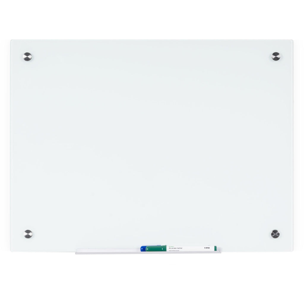 Bi-silque Magnetic Glass Dry Erase Board - 48" (4 ft) Width x 96" (8 ft) Height - White Glass Surface - Rectangle - Horizontal/Vertical - Magnetic - 1 Each