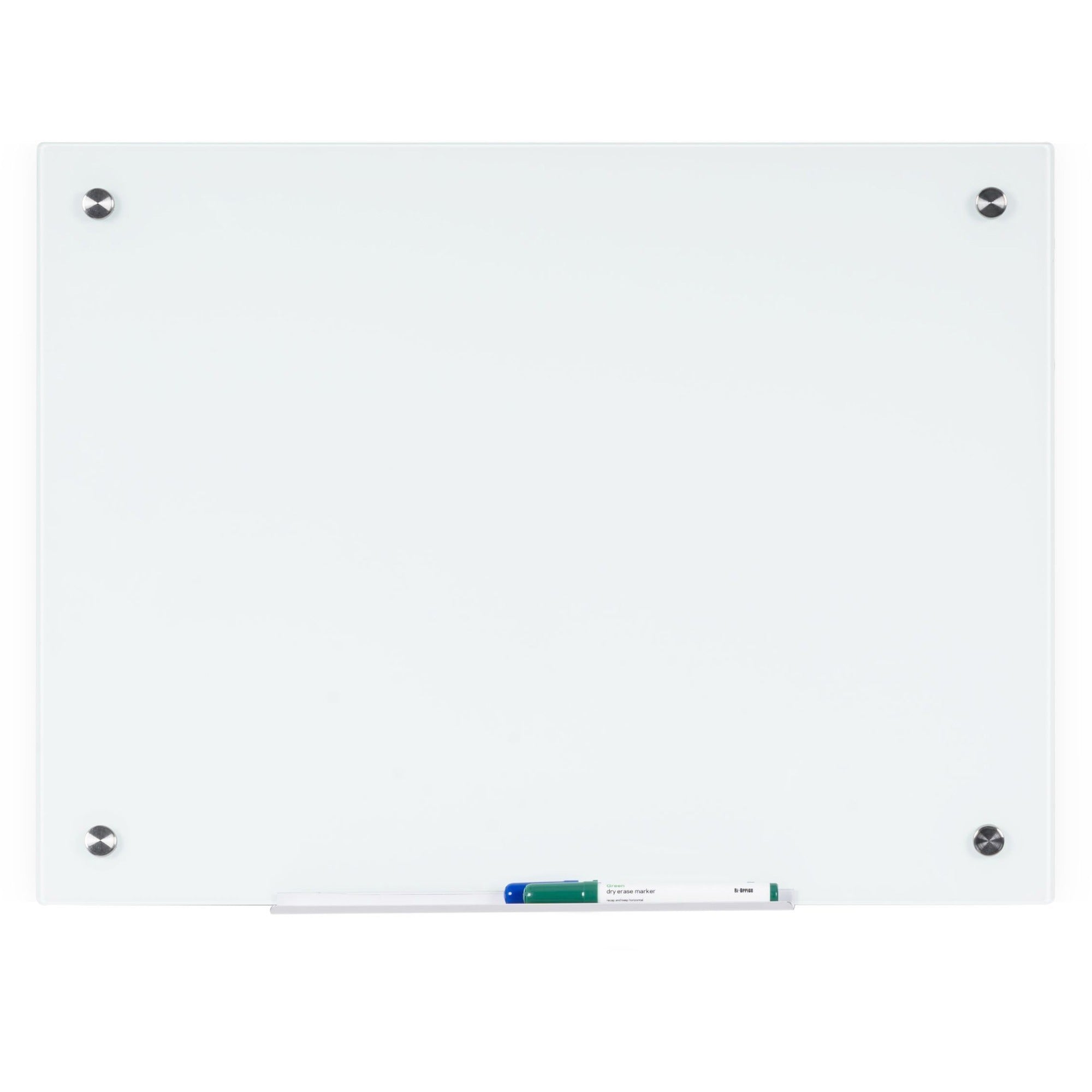 Bi-silque Magnetic Glass Dry Erase Board - 48" (4 ft) Width x 96" (8 ft) Height - White Glass Surface - Rectangle - Horizontal/Vertical - Magnetic - 1 Each