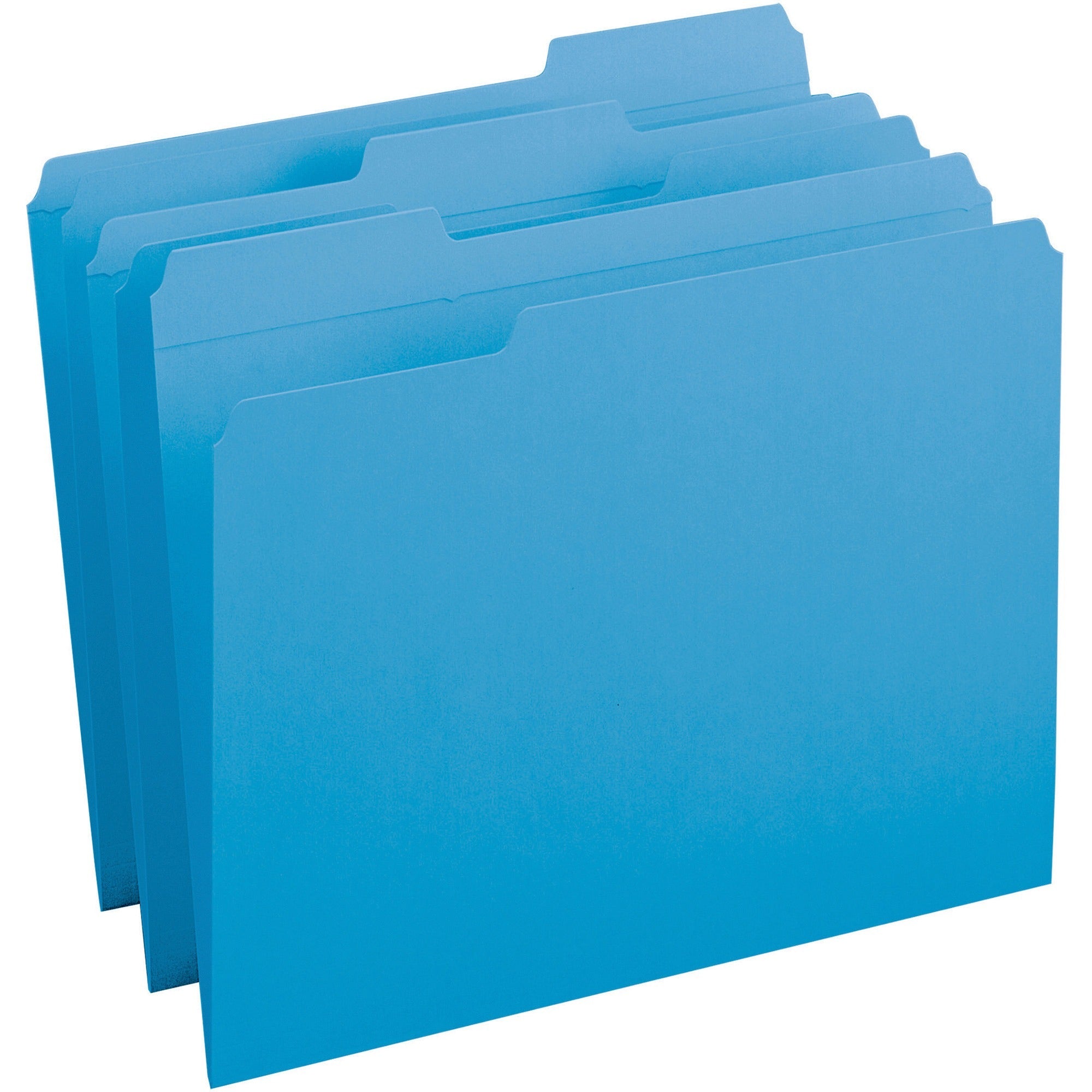 business-source-reinforced-tab-colored-file-folders-blue-10%-recycled-100-box_bsn03172 - 1