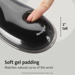 Kensington Duo Gel Mouse Pad Wrist Rest - 1.70" x 11.40" Dimension - Gray - Gel - 1 Pack