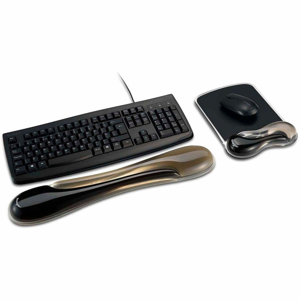 Kensington Duo Gel Mouse Pad Wrist Rest - 1.70" x 11.40" Dimension - Gray - Gel - 1 Pack