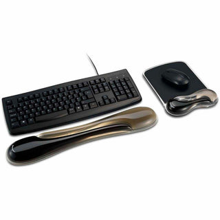 Kensington Duo Gel Mouse Pad Wrist Rest - 1.70" x 11.40" Dimension - Gray - Gel - 1 Pack