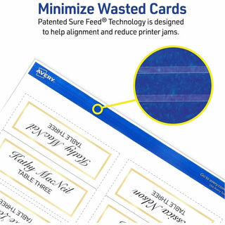 Tent Cards, White/Gold, 3.75" x 1.44", 6 Cards/Sheet, 25 Sheets/Pack