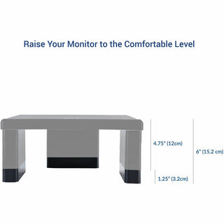 DAC Stax Monitor Riser Block Kit with 2 USB Charging Ports - 6" Length x 1.5" Width x 1.5" Height - Black